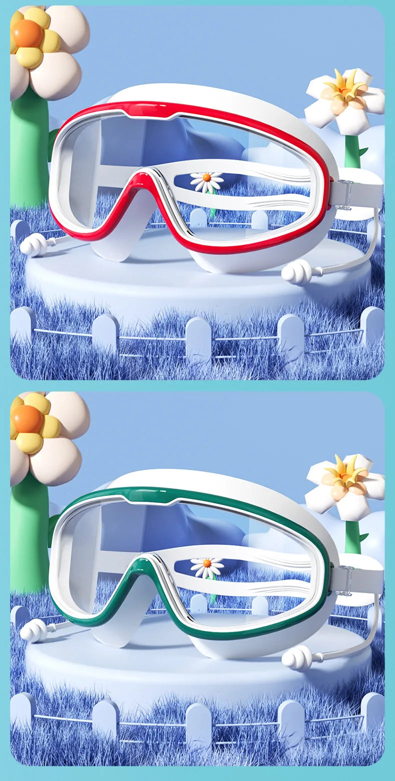 Goggles Large Frame Waterproof and Anti Fog Swimming